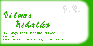 vilmos mihalko business card